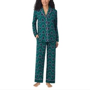 Women's Green Patterned Pajama Set